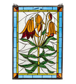 Meyda Lighting 32660 16" Wide X 24" High Trumpet Lily Stained Glass Window Panel
