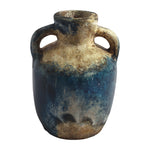 Sagebrook Home 19009-01 Terracotta, 7" Double Handle Vase, Blue/Ivory