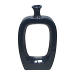 Sagebrook Home 13903-26 Ceramic, 14" Vase with Cutout, Navy Blue