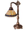 Meyda Lighting 32738 19"H Tiffany Jeweled Peacock Bridge Arm Desk Lamp