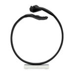 Sagebrook Home 17828 Metal, 15" Hand Ring On Base Sculpt, Black/White