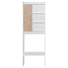 Better Home Products 3409-ACE-WHT-OAK Ace Over-the-Toilet Storage Shelf In White & Natural Oak