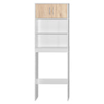 Better Home Products 3416-ACE-WHT-OAK Ace Over-the-Toilet Storage Rack In White & Natural Oak