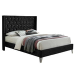 Better Home Products Alexa-50-Blk Alexa Velvet Upholstered Queen Platform Bed In Black