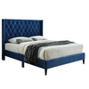 Better Home Products Amelia-50-Blue Amelia Velvet Tufted Queen Platform Bed In Blue