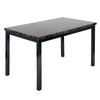 Better Home Products BLK-MAR-TABEL Milan Faux Marble Top Black Metal Dining Table