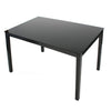 Better Home Products BLK-METAL-GLASS-TABEL Elliott Tempered Glass Metal Dining Table In Black