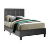 Better Home Products ELGNT-33-BLK Elegant Faux Leather Upholstered Panel Bed Twin In Black