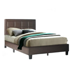 Better Home Products ELGNT-50-TOB Elegant Faux Leather Upholstered Panel Bed Queen In Tobacco