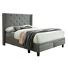 Better Home Products Fabric070-L.Gray Gia Tufted Fabric Upholstered Platform Storage Bed Gray