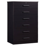 Better Home Products LD6-LIZ-BLK Liz Super Jumbo 6 Drawer Storage Chest Dresser In Black