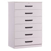 Better Home Products LD6-LIZ-WHT Liz Super Jumbo 6 Drawer Storage Chest Dresser In White