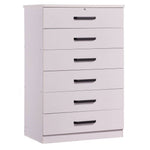 Better Home Products LD6-LIZ-WHT Liz Super Jumbo 6 Drawer Storage Chest Dresser In White