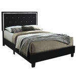 Better Home Products Monica-46-Blk Monica Velvet Upholstered Full Platform Bed In Black