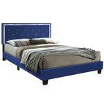 Better Home Products Monica-60-Blu Monica Velvet Upholstered King Platform Bed In Blue