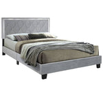 Better Home Products Monica Velvet Upholstered King Platform Bed In Gray