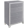 Better Home Products MONICA-CHST-GRY Monica Velvet Upholstered 5 Drawer Chest Dresser In Gray