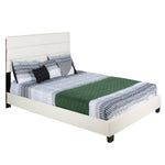 Better Home Products NAPOLI-33-WHT Napoli Faux Leather Upholstered Platform Bed Twin White