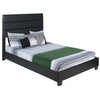 Better Home Products NAPOLI-46-BLK Napoli Faux Leather Upholstered Platform Bed Full Black