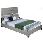 Better Home Products NAPOLI-46-GRY Napoli Faux Leather Upholstered Platform Bed Full Gray