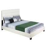 Better Home Products NAPOLI-46-WHT Napoli Faux Leather Upholstered Platform Bed Full White