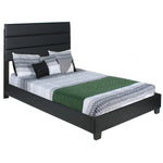 Better Home Products NAPOLI-50-BLK Napoli Faux Leather Upholstered Platform Bed Queen Black