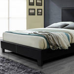 Better Home Products NORA-46-BLK Nora Faux Leather Upholstered Full Panel Bed In Black