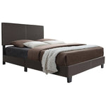 Better Home Products NORA-60-TOB Nora Faux Leather Upholstered King Panel Bed In Tobacco