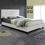 Better Home Products NORA-60-WHT Nora Faux Leather Upholstered King Panel Bed In White