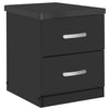 Better Home Products NTR-2D-Blk Cindy Faux Wood 2 Drawer Nightstand In Black