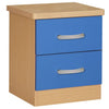 Better Home Products NTR-2D-Blu Cindy Faux Wood 2 Drawer Nightstand In Blue