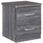 Better Home Products NTR-2D-GRY Cindy Faux Wood 2 Drawer Nightstand In Gray