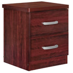 Better Home Products NTR-2D-MAH Cindy Faux Wood 2 Drawer Nightstand In Mahogany