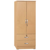 Better Home Products NW-108-BEE Grace Wood 2-Door Wardrobe Armoire With 2-Drawers In Maple