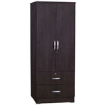 Better Home Products NW-108-TOB Grace Wood 2-Door Wardrobe Armoire With 2-Drawers Tobacco