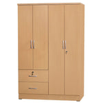 Better Home Products NW448-Beech Luna Modern Wood 4 Doors 2 Drawers Armoire In Beech (Maple)