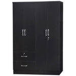 Better Home Products NW448-Blk Luna Modern Wood 4 Doors 2 Drawers Armoire In Black
