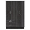 Better Home Products NW448-Gray Luna Modern Wood 4 Doors 2 Drawers Armoire In Gray