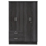 Better Home Products NW448-Gray Luna Modern Wood 4 Doors 2 Drawers Armoire In Gray