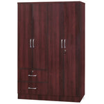 Better Home Products NW448-Mah Luna Modern Wood 4 Doors 2 Drawers Armoire In Mahogany