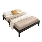 Better Home Products PLATFORM-46-BLK Stella Solid Pine Wood Full Platform Bed Frame In Black