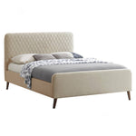 Better Home Products ROZA-50-CHAMP Roza Velvet Upholstered Queen Bed With Headboard Champaign