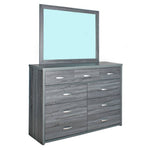 Better Home Products SLDD-GRY Majestic Super Jumbo 9-Drawer Double Dresser In Gray