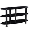 Better Home Products TV-1350-BLK Neo Oval Tempered Glass TV Stand For 40-inch TV In Black