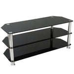 Better Home Products TV100-RTA Adele Tempered Glass TV Stand For 43-inch TV In Black