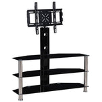 Better Home Products TV1200 Ella Swivel Mount Black Glass TV Stand For Up To 55-inch TV