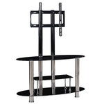Better Home Products TV3BS-C-BLK Zoe Tempered Glass TV Stand With Mount For 55-inch TV Black