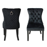 Better Home Products VEL-CHAIR-2022-BLK Sofia Velvet Upholstered Tufted Dining Chair Set In Black