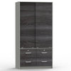 Better Home Products W44-GRY Sarah Modern Wood Double Sliding Door Armoire In Gray