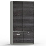 Better Home Products W44-GRY Sarah Modern Wood Double Sliding Door Armoire In Gray